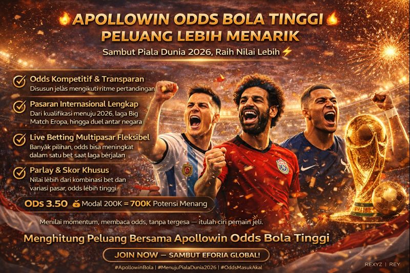 🔥 Apollowin Odds Bola Tinggi | Peluang Lebih Menarik